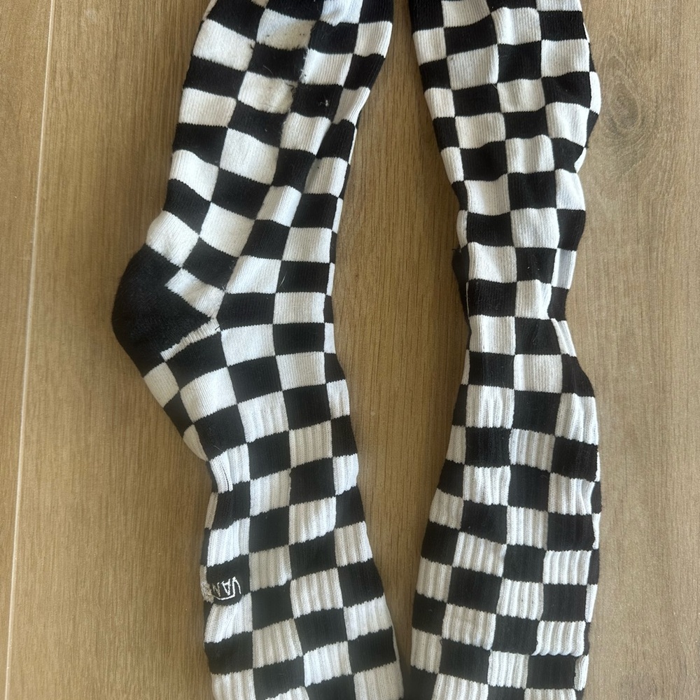 Vans "Checkerboard" Crew Socks (Black/White) Men's Off The Wall Sock